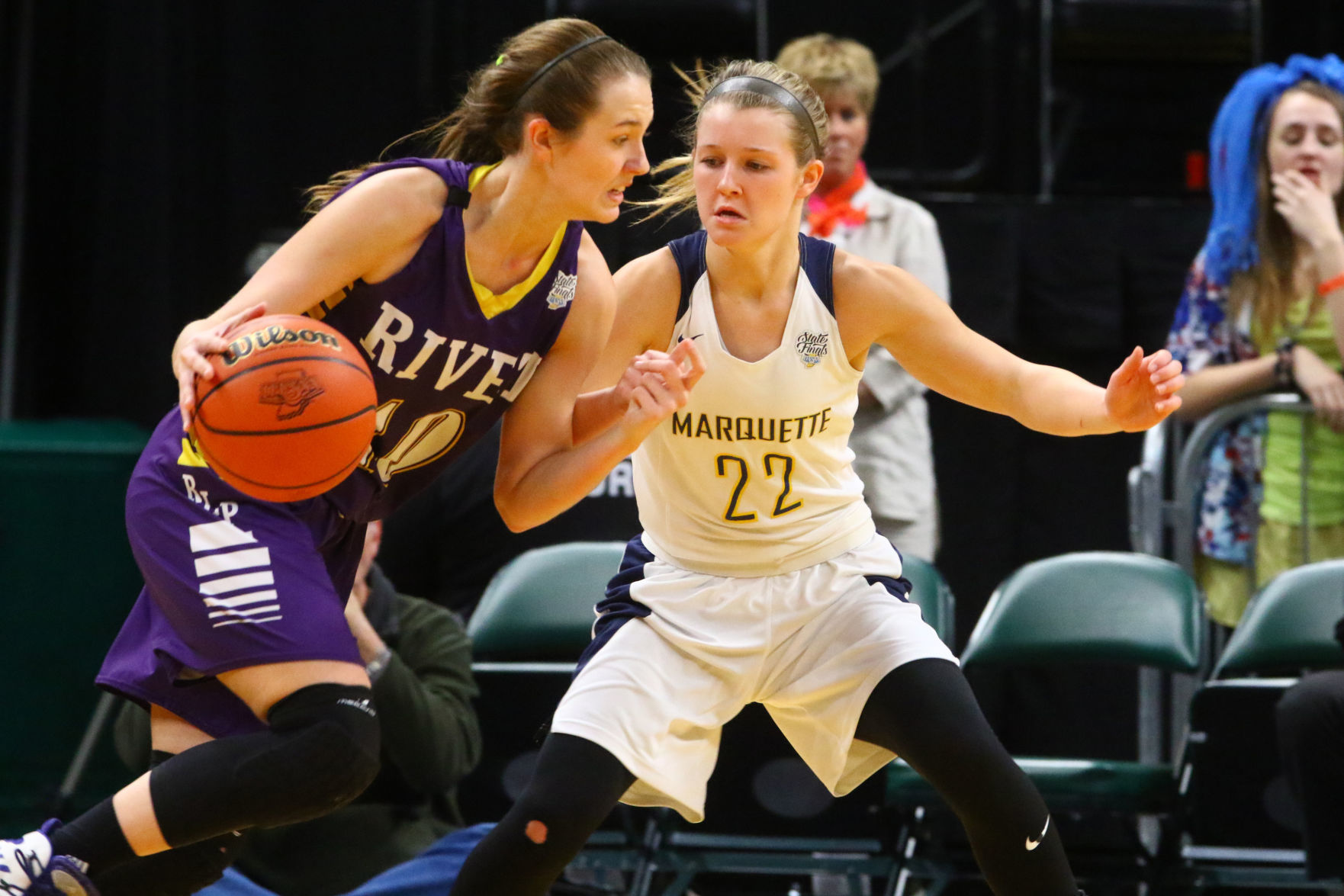 Gallery: Girls Basketball State Finals: Marquette Catholic vs. Vincennes Rivet